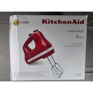 KitchenAid Ultra Power 5 Speed Hand Mixer KHM512ER Empire Red - Minor Box Damage
